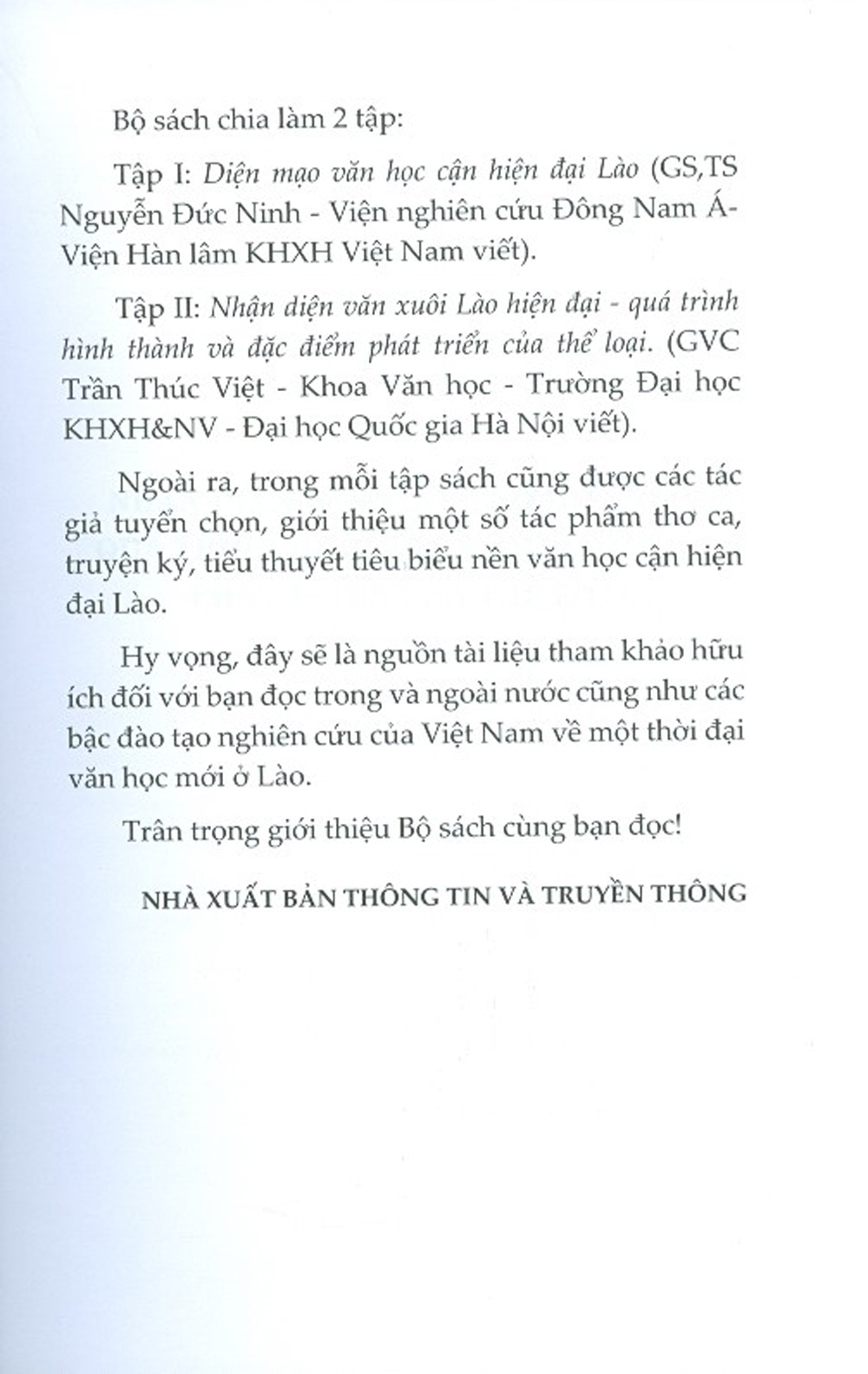 Diện Mạo Văn Học Cận Hiện Đại Lào - Tập 2