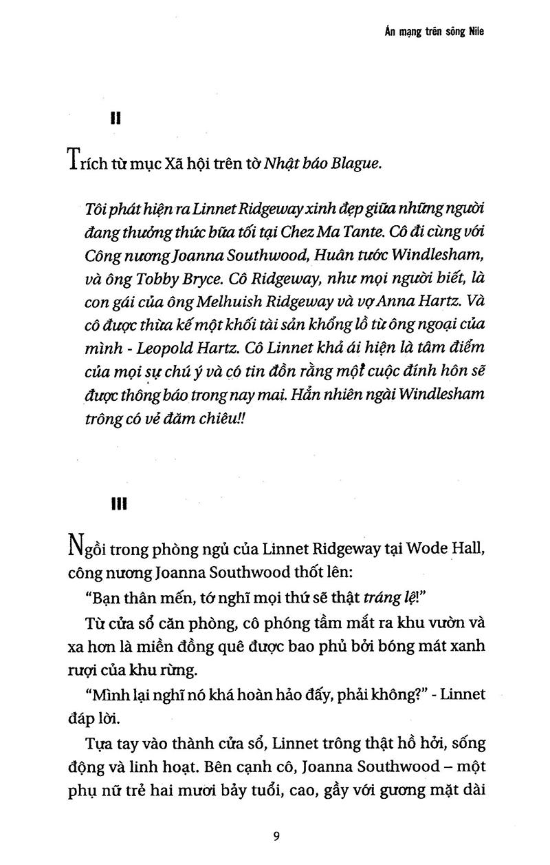 Án Mạng Trên Sông Nile (Agatha Christie)(Tái Bản)