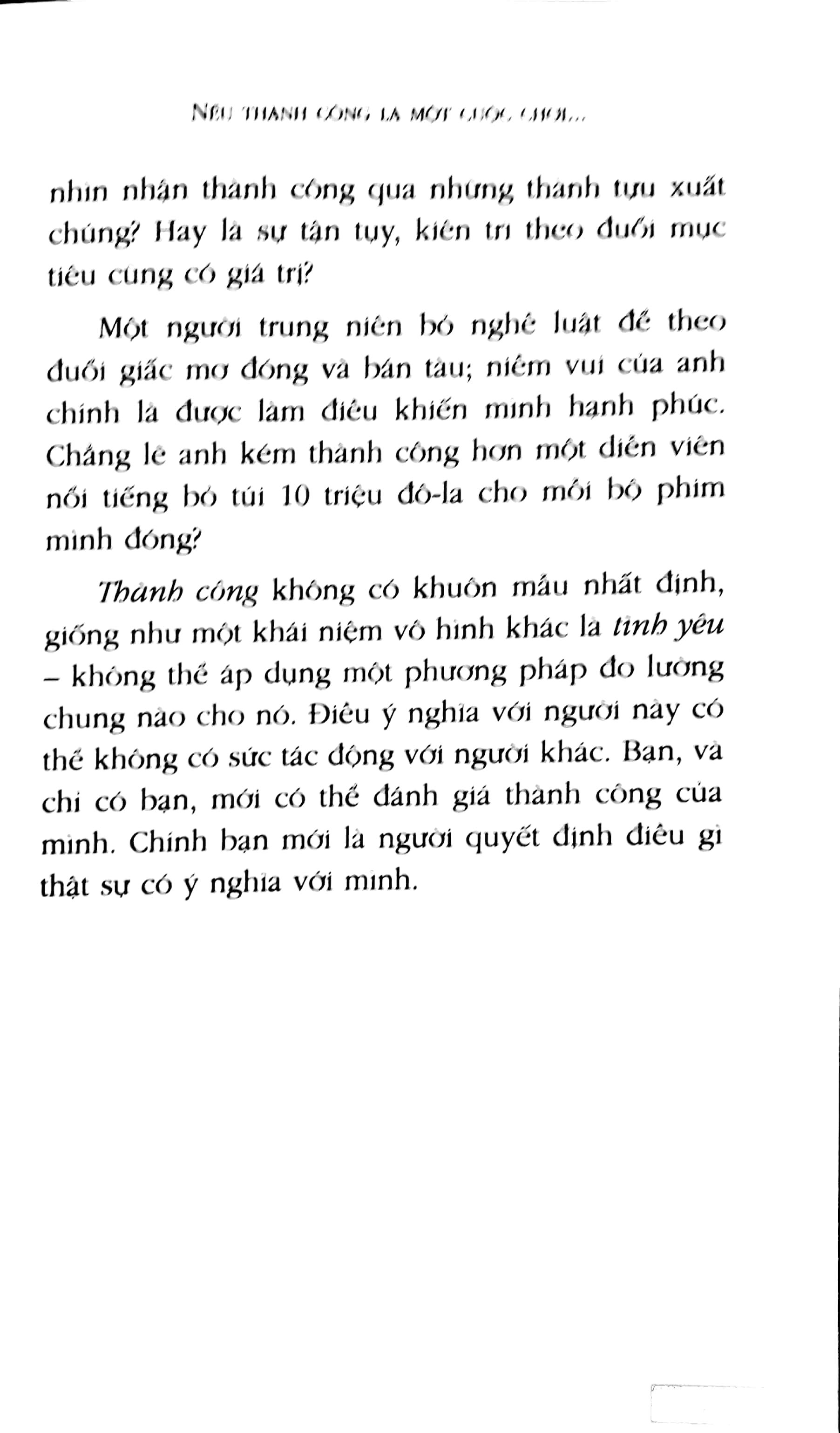 Nếu Thành Công Là Một Cuộc Chơi... (Tái Bản)