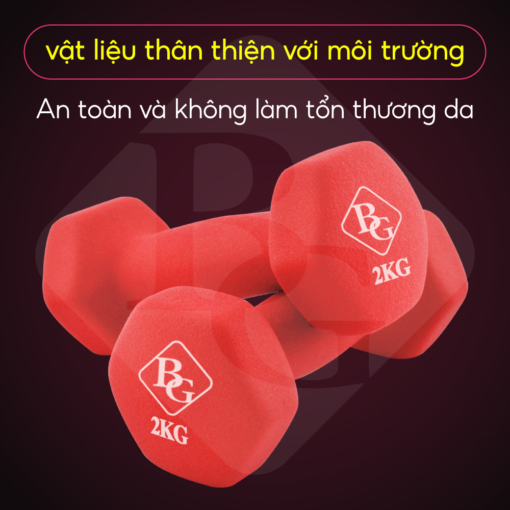 BG Bộ 2 Tạ tay 304 - 314 cao cấp 2Kg Thái Lan (hàng nhập khẩu)