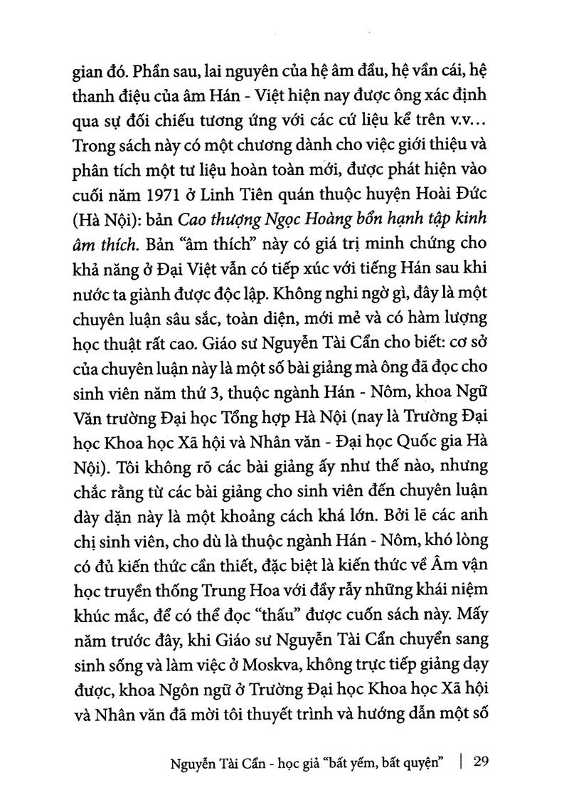 Nguyễn Tài Cẩn - Học Giả Bất Yếm, Bất Quyện