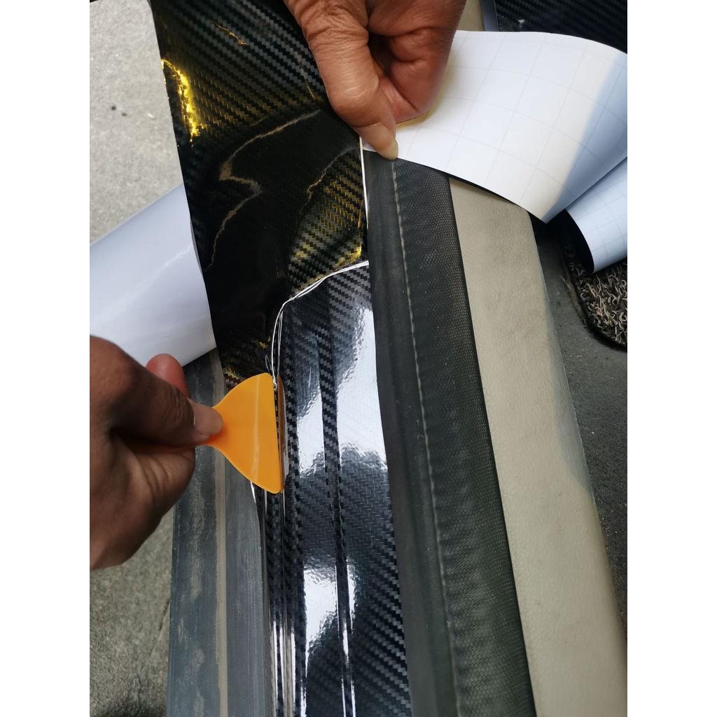 5/7/10 Mét decal Carbon Bảo Vệ Miếng Dán Chống Trầy, Ốp chân Gắn Cửa Bảo Vệ chống Bước Trang Trí Xe Ô Tô Băng Fiber 3D