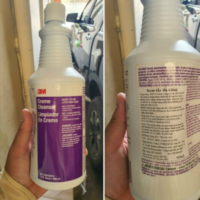 Kem Tẩy Ố, cặn Canxi, Mốc Kính Xe Hơi 3M- Tẩy sạch  inox, thép, các vật dụng nhà tắm Creme Cleanser Limpiador EnCrema  946ml