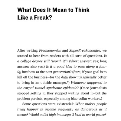 Think Like a Freak: The Authors of Freakonomics Offer to Retrain Your Brain
