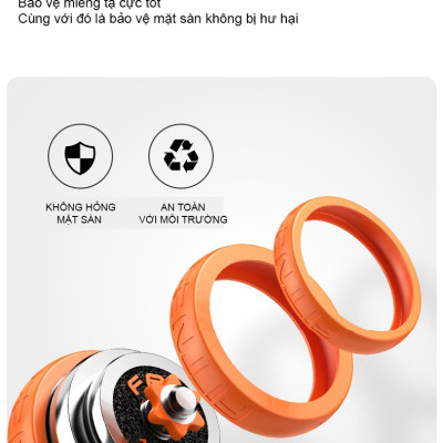 Bộ Tạ Tay Tháo Lắp 30kg Đa Năng FED730 Nhập Khẩu Chất Liệu Gang Mạ Niken