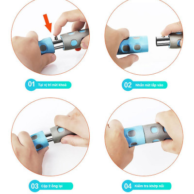 Vòng Lắc Eo Ống Thép Mọc Mút Xốp Lắp Ghép Cao Cấp Chính Hãng Đại Nam Sport