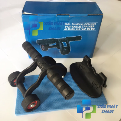 Con Lăn Tập Cơ Bụng 4 Bánh( Kèm tấm thảm lót gối )