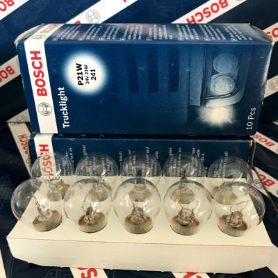 Hộp 10 Bóng Đèn Tín Hiệu Xe Tải Bosch P21W 24V 21W (1 Tim)