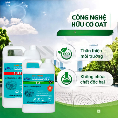 Nước làm mát động cơ màu Xanh LLC Coolant CTK Chính Hãng, Khuyến Nghị Dùng Cho Cả Xe Điện, Dung tích 1L hoặc 4L, Bảo Vệ Động Cơ Lâu Dài
