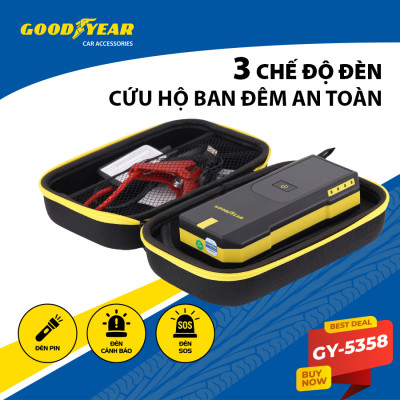Bộ Kích Bình Cho Xe Hơi 670A GOODYEAR GY-5358 Đa Chức Năng Sạc Dự Phòng 12000mAh Siêu Mạnh Siêu Nhanh - Nhập Khẩu Chính Hãng