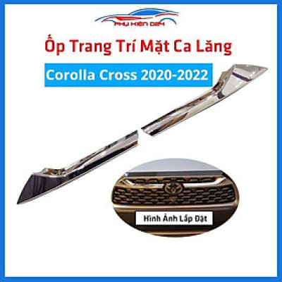 Ốp trang trí mặt ca lăng, calang Corolla Cross 2020-2021-2022 mạ Crom trang trí làm đẹp xe