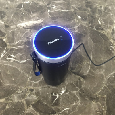 Máy khử mùi, lọc không khí dạng cốc trên xe ô tô cao cấp thương hiệu Philips GP5601 - Công suất: 5.5W - Điện áp: 5V DC/1A - UVC LED - Hàng Nhập Khẩu