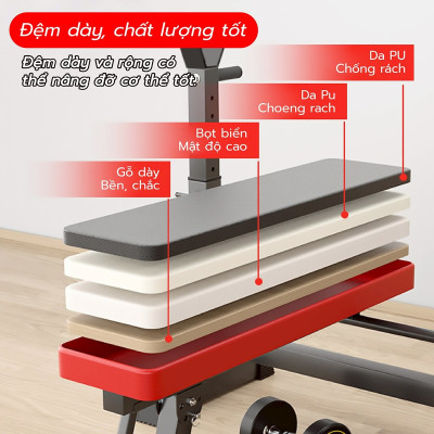 BG Ghế Tập Tạ SU- 330 - 331 Đa Năng Kết Hợp Giá Đỡ ,Hỗ trợ tập các bài tập tạ, cơ bụng, cơ tay gấp gọn  (hàng nhập khẩu)