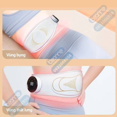 ￼Máy Massage tan Mỡ Bụng Xung Điện EMS Beame BM-B48, Đai Massage Lưng Bụng Rung Nhiệt Giảm Đau Bụng Kinh