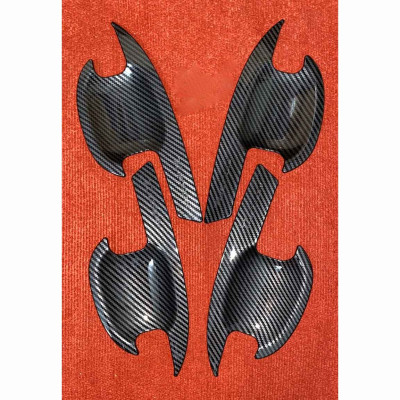 Bộ 8 Ốp Tay Nắm Hõm Cửa Dành Cho Xe Ô Tô Tucson 2016 2017 2018 2019 2020 Vân Cacbon