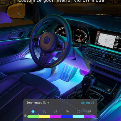 Dây Đèn LED trang trí nội thất ô tô Govee RGBIC Interior Car Lights H7090 | Điều khiển qua App và Remote, nháy theo nhạc