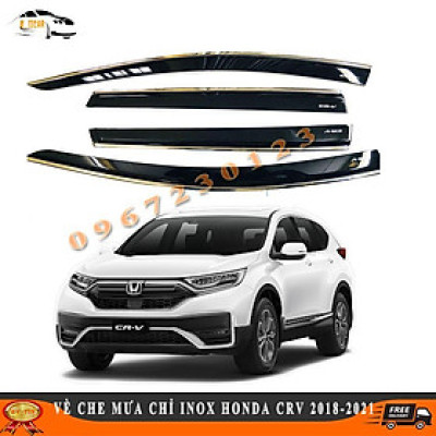 Vè Che Mưa Chỉ Inox Cao Cấp Honda CRV 2018-2021 Bóng Loáng