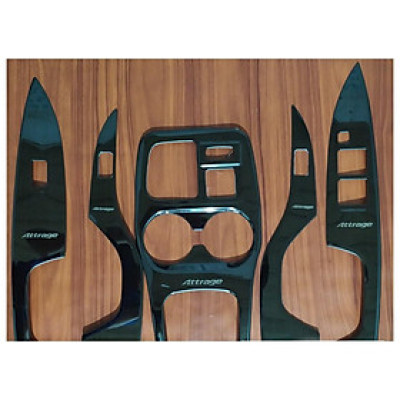 Ốp Nội Thất Dành Cho Xe Mitsu Attrage 2016 2017 2018 2019 2020 2021 Mẫu Titan - Bộ 5 Chi tiết