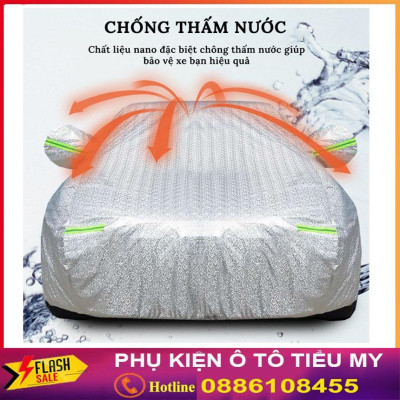 Bạt Phủ Xe Ô Tô Kia Morning, Soluto, Cerato, Seltos, K3, Rondo, Optima, Chất Liệu Tráng Nhôm 3 lớp