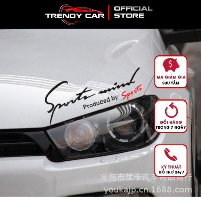 Phụ kiện ô tô Tem dán decal Sport mind prodeced by Sports xe hơi trang trí ô tô đầy đủ màu sắc