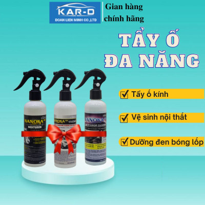 Combo 3 sản phẩm Tẩy ố Kính, Vệ sinh nội thất ô tô, Làm bóng lốp ô tô 250ml [Hàng chính hãng]