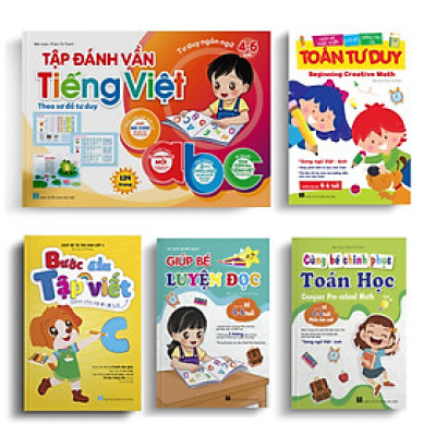Combo 5 cuốn Tự tin vào lớp 1: Tập đánh vần - Toán Tư duy - Bước đầu Tập viết - Cùng bé Chinh phục Toán học - Giúp bé Luyện đọc