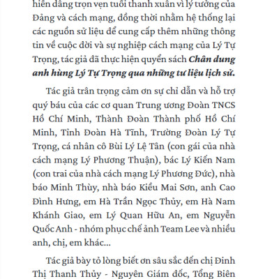 Chân Dung Anh Hùng Lý Tự Trọng - Qua Những Tư Liệu Lịch Sử