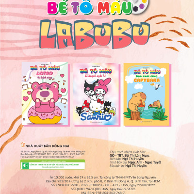 Sách - Bé tô màu - Labubu - Chủ đề: Tinh nghịch - Dạo chơi trong rừng - Hội bạn thân - Vương quốc đồ ăn vặt