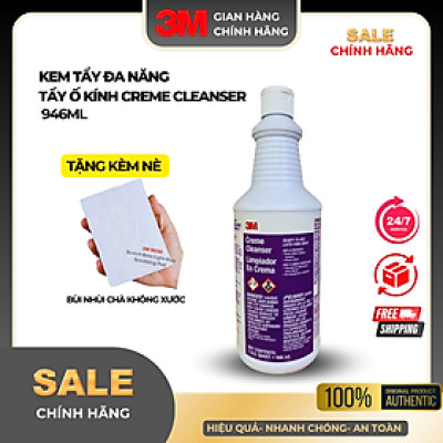 Kem Tẩy Ố, cặn Canxi, Mốc Kính Xe Hơi 3M- Tẩy sạch  inox, thép, các vật dụng nhà tắm Creme Cleanser Limpiador EnCrema  946ml