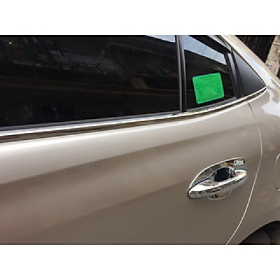 Nẹp Chân Kính Inox Dành Cho Xe VIOS 2019 2020 2021 - chất liệu inox - 6 chi tiết