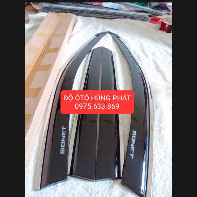 Vè che mưa xe KIA SONET 2021- 2022 nhựa đen chỉ INOX 304 cao cấp