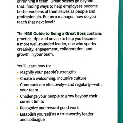 HBR Guide To Being A Great Boss