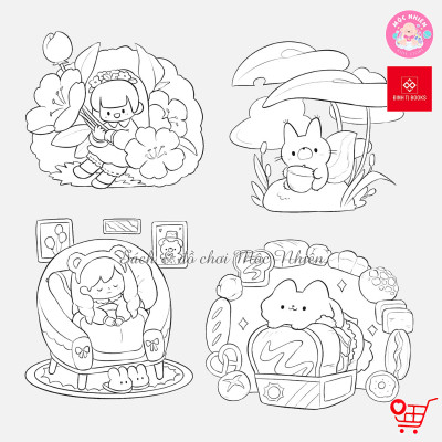 Sách tô màu sáng tạo - Những ngày bình thường vui vẻ + Soda muối bên vịnh chanh vàng - Đinh Tị Books