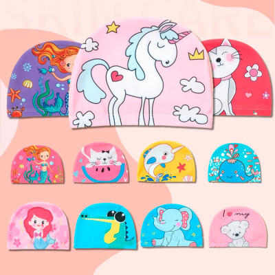 Nón bơi vải trẻ em co giãn đàn hồi nhiều mẫu hoạt hình Sportslink