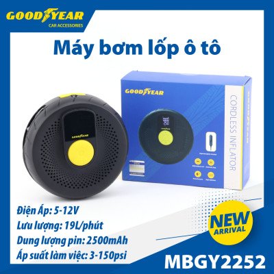 Máy Bơm Lốp Ô Tô Không Dây Tích Điện Tự Ngắt Đa Năng GOODYEAR GY -2252