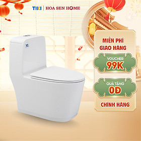 Bồn cầu một khối TUSLO MON 2092 Pro lớp phủ men Nano cao cấp, công nghệ xả Siphon không gây ồn, tiết kiệm nước - Hoa Sen Home - Hàng chính hãng