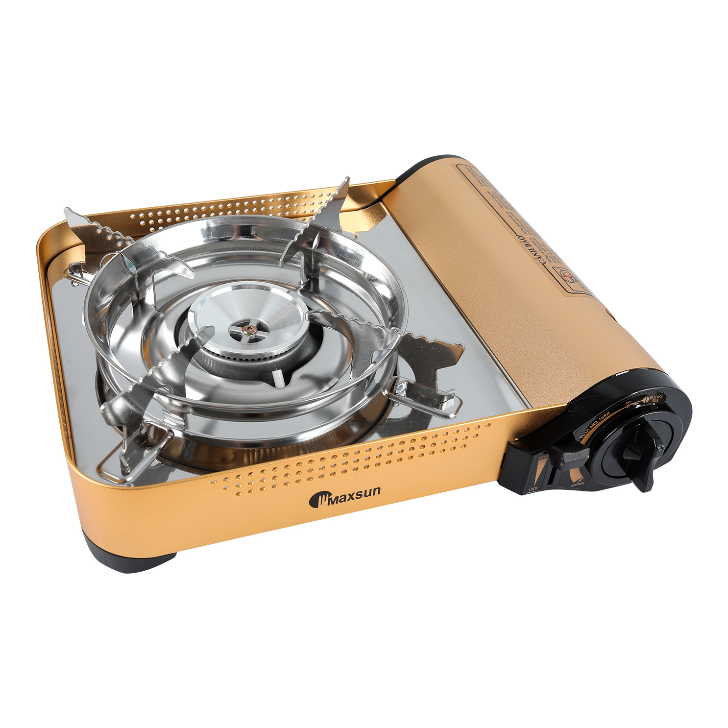 Bếp Ga Mini Cao Cấp Maxsun MS-77 - Công Suất 2900W, Hai Vòng Chắn Gió, Nhôm Nhẹ - Inox Chống Rỉ - Hàng chính hãng