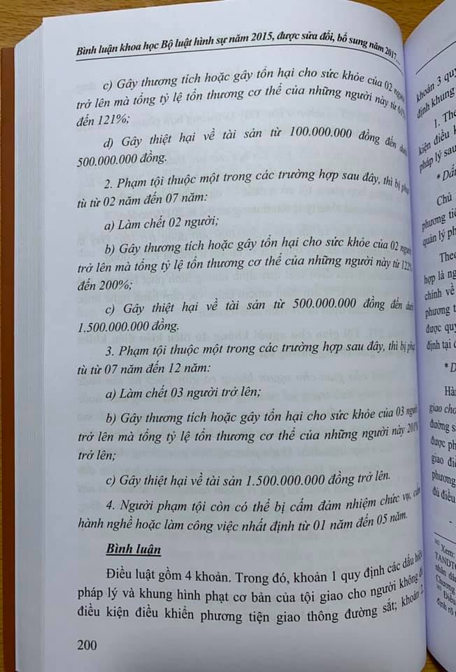Bình Luận Khoa Học Bộ Luật Hình Sự Năm 2015 (Sửa Đổi, Bổ Sung Năm 2017) Quyển 2 - Phần Các Tội Phạm