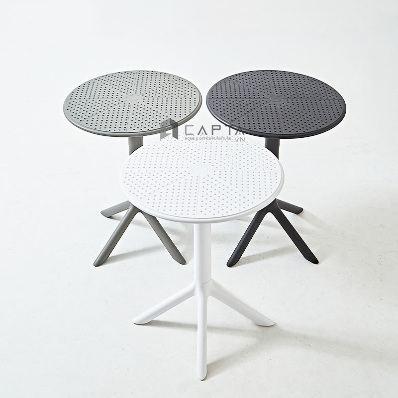 Bàn cafe nhựa đúc tròn 60 cm TE1545-06S Nội thất Capta Bàn trà Bàn tiếp khách để ngoài trời (có mái che) outdoor table