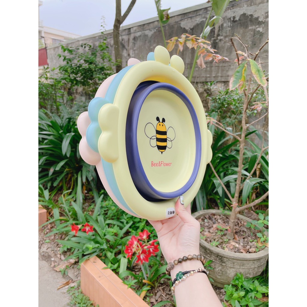 Chậu Rửa Mặt Gấp Gọn Hình Con Ong Bee Cho Bé Tiện Lợi Chất Liệu Nhựa Cao Cấp An Toàn Cho Sức Khỏe - HÀNG CHÍNH HÃNG MINIIN