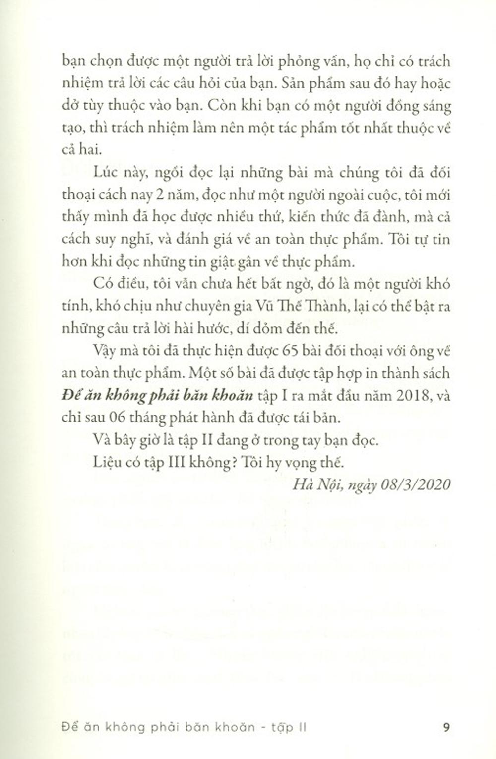 Để Ăn Không Phải Băn Khoăn - Đối Thoại Về An Toàn Thực Phẩm - Tập II