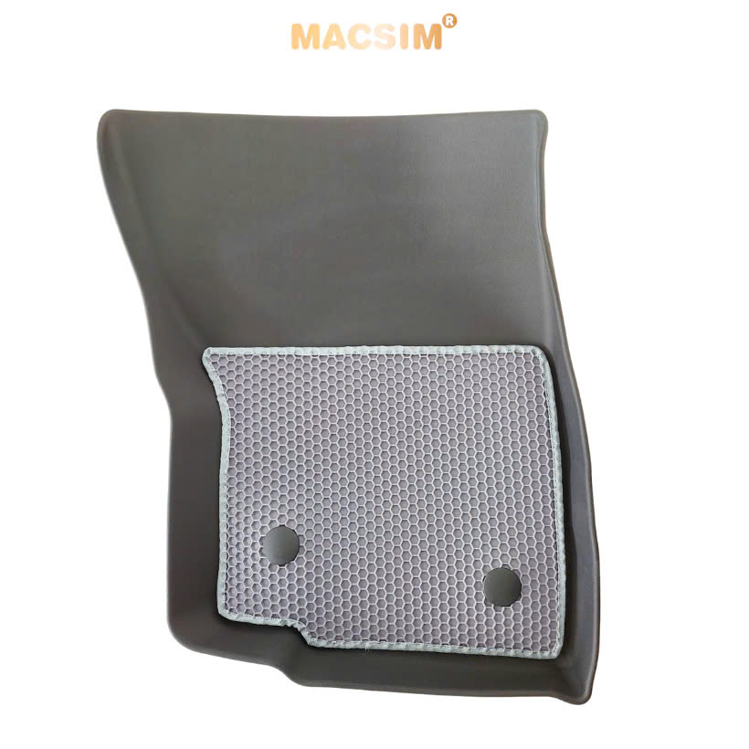 Thảm ô tô (sd3) 2 lớp dạng lưới lục giác Mitsubishi Outlander 2013-2024 - bề mặt cao su siêu sạch - Macsim , màu ghi