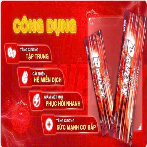 DMAXX thức uống bổ sung vitamin năng lượng không đường DAMODE 31 gói màu đỏ mỗi gói 2,2gr