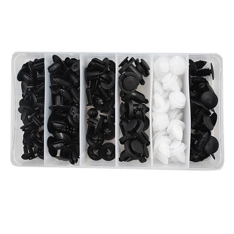 Bộ 100 Chốt Vít Vặn Các Bộ Phận Trên Xe Hơi Chất Liệu Nhựa Kèm Hộp Đựng phụ tùng ô tô