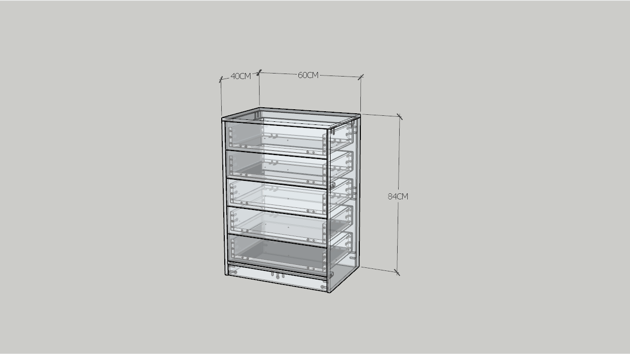 HAPPY FURNITURE , HEINEE - Tủ lưu trữ 5 ngăn kéo, THK_233 , 60cm x 40cm x 84cm DxRxC, sản phẩm phổ thông