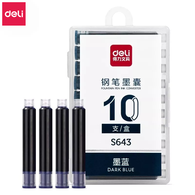 Bút Máy Học Sinh Cao Cấp Deli Bút Luyện Viết Chữ Đẹp -Tặng 1 Ống Mực- Cố Định Cách Cầm Nắm - Màu Pastel Xinh Xắn