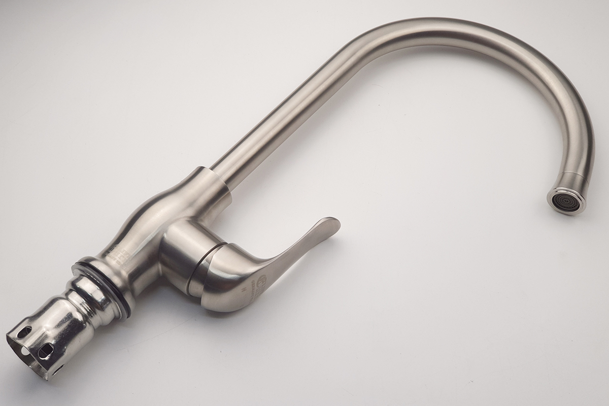 Vòi rửa chén nóng lạnh Inox SUS 304 nguyên khối Eurolife EL-T030 (Trắng vàng)