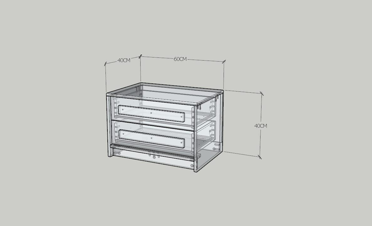 HAPPY FURNITURE , Táp đầu giường 2 ngăn kéo - RUBEL, THK_253 , 60cm x 40cm x 40cm DxRxC