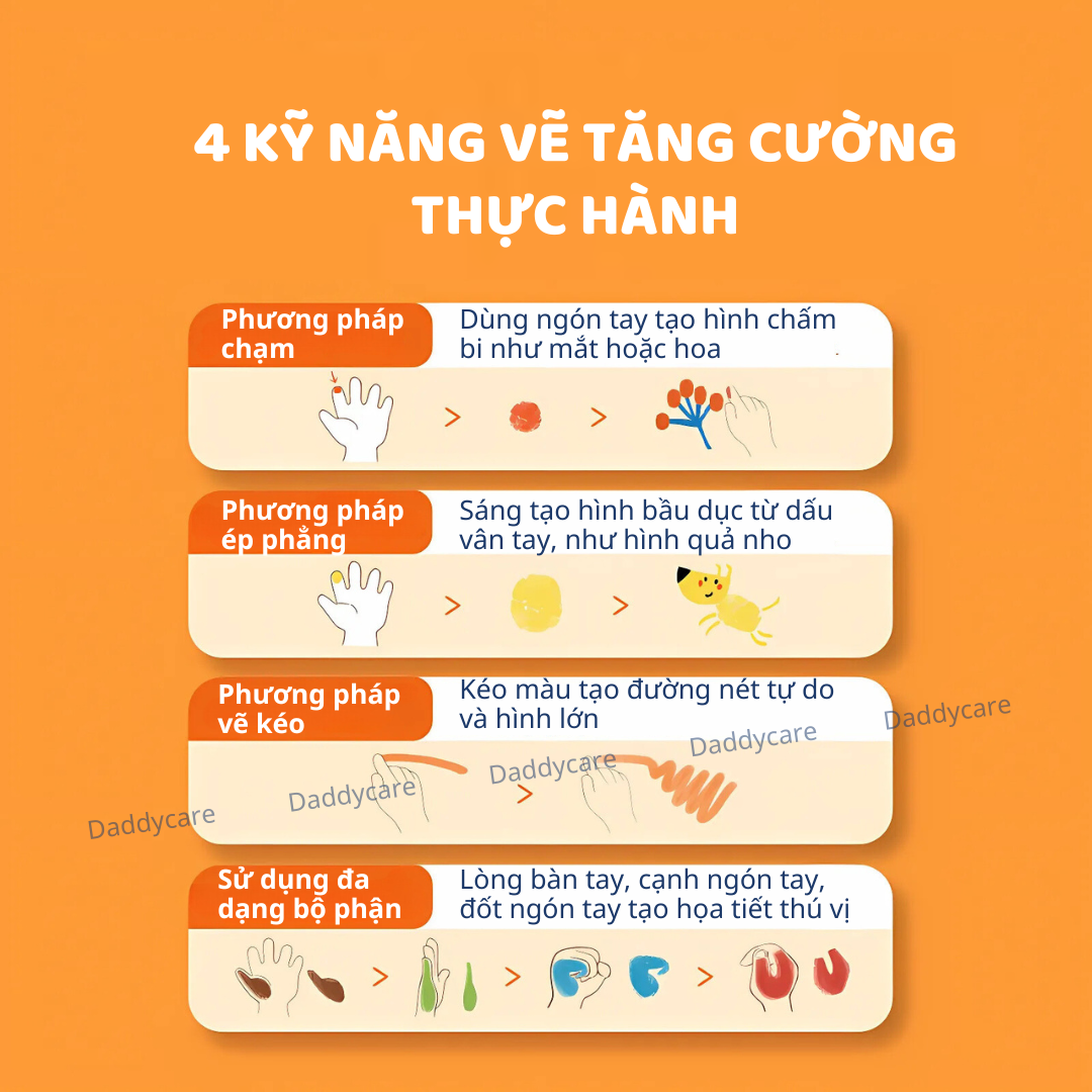 Bộ tô màu cho bé Mideer Finger Paint, Đồ chơi Sáng Tạo Cho Trẻ Em Từ 2,3,4,5,6 Tuổi