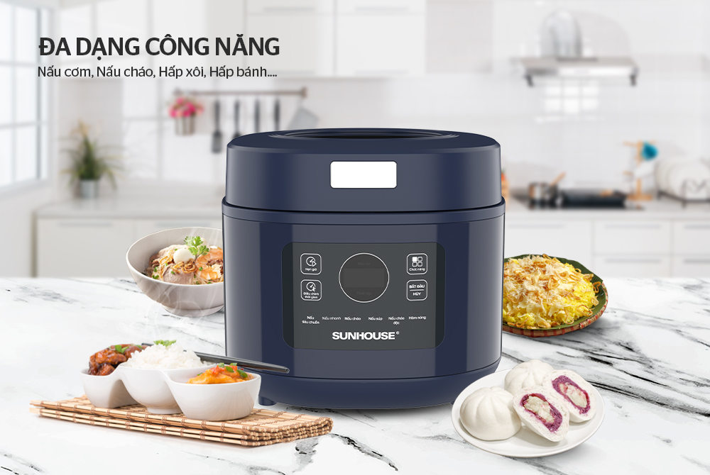 NỒI CƠM ĐIỆN SUNHOUSE SHD8802 (1.0 Lít)- Hàng chính hãng